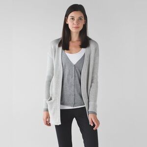 Lululemon Rare Cotton Cardigan attached Vest / Heathered light gray / Size 4 (S)